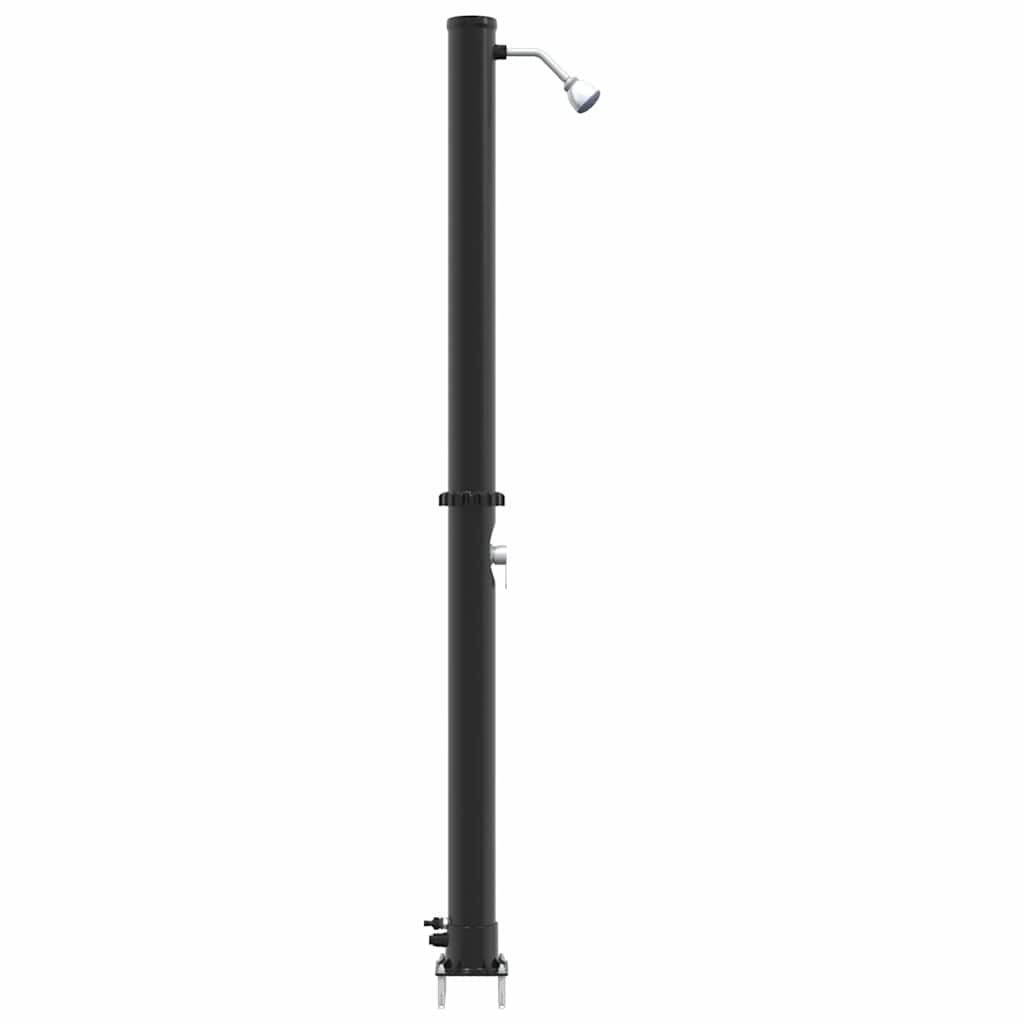 Duș Solar Extern Negru 217 cm PVC și Aluminiu