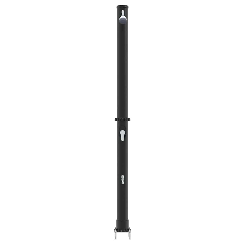 Duș Solar Extern Negru 217 cm PVC și Aluminiu