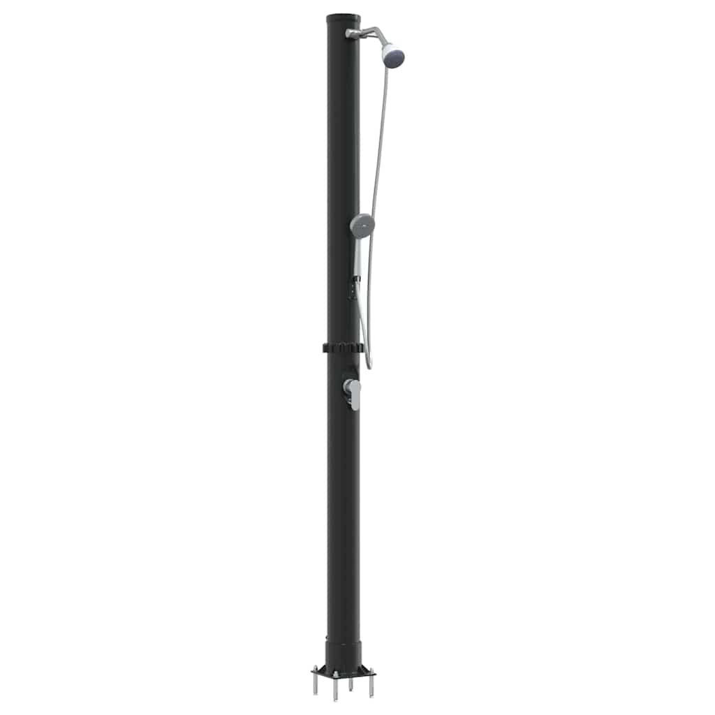 Duș Solar Extern Negru 217 cm PVC și Aluminiu