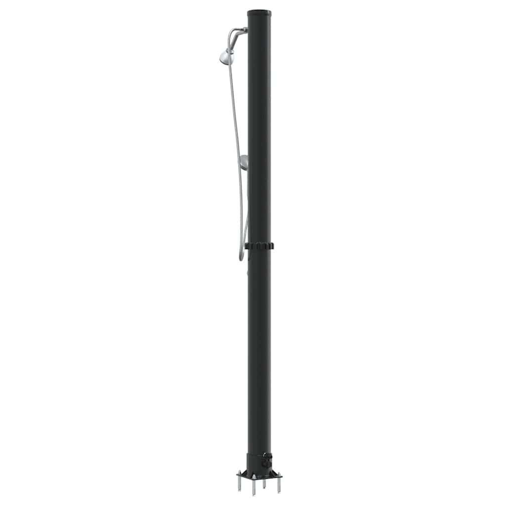 Duș Solar Extern Negru 217 cm PVC și Aluminiu