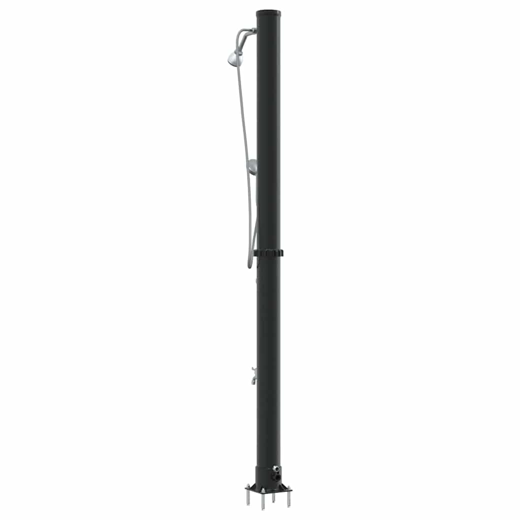 Duș Solar Extern Negru 217 cm PVC și Aluminiu
