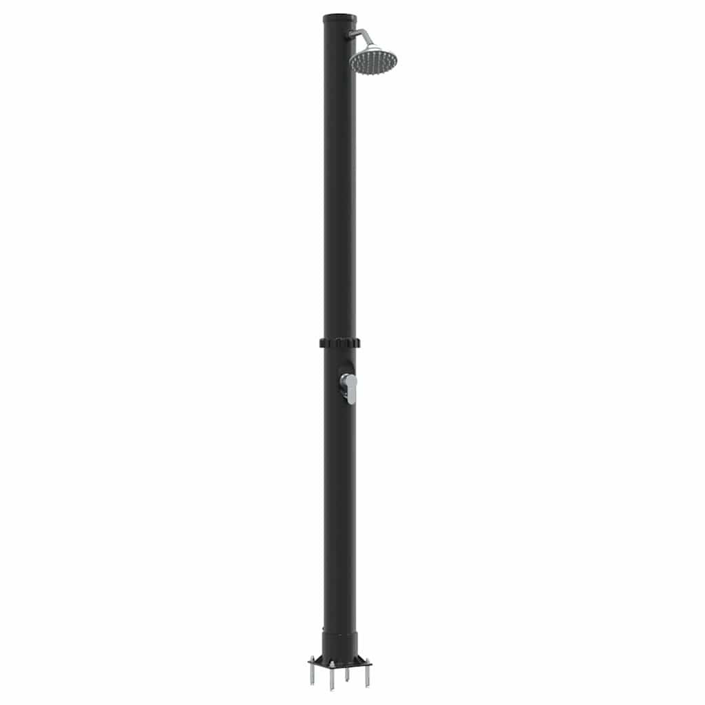Duș Solar Extern Negru 217 cm PVC și Aluminiu