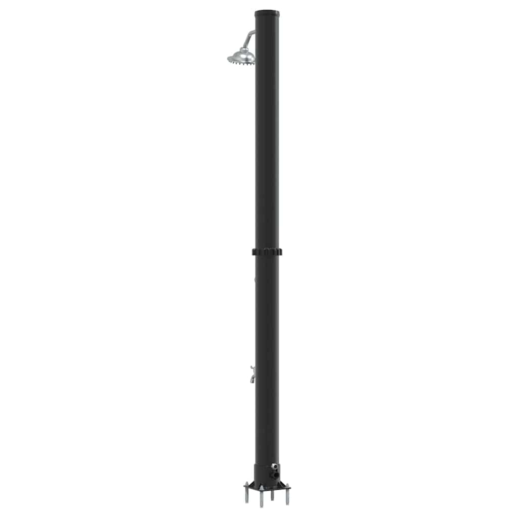 Duș Solar Extern Negru 217 cm PVC și Aluminiu