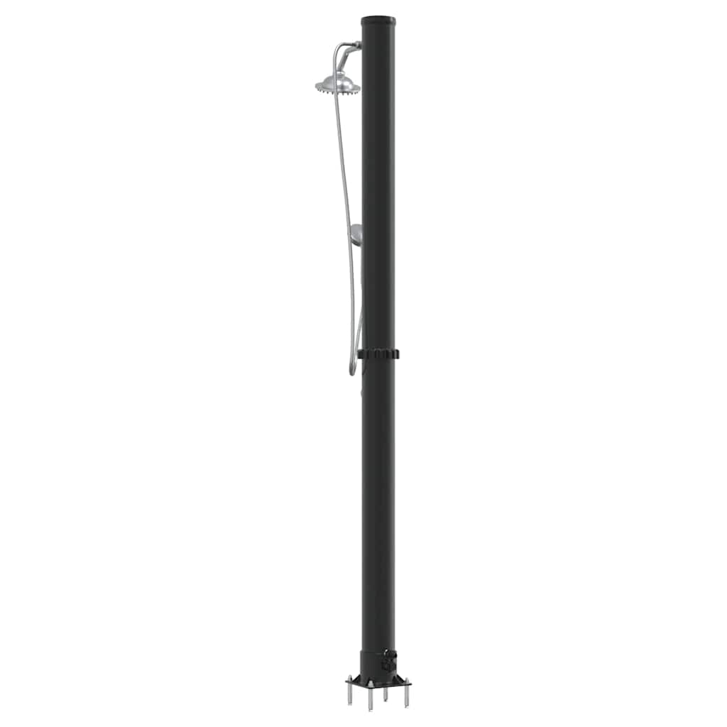 Duș Solar Extern Negru 217 cm PVC și Aluminiu
