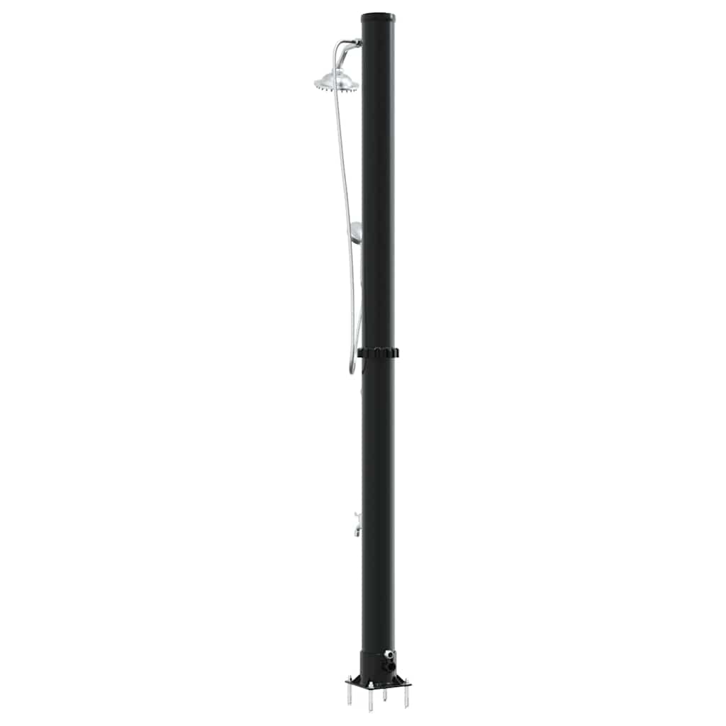 Duș Solar Extern Negru 217 cm PVC și Aluminiu
