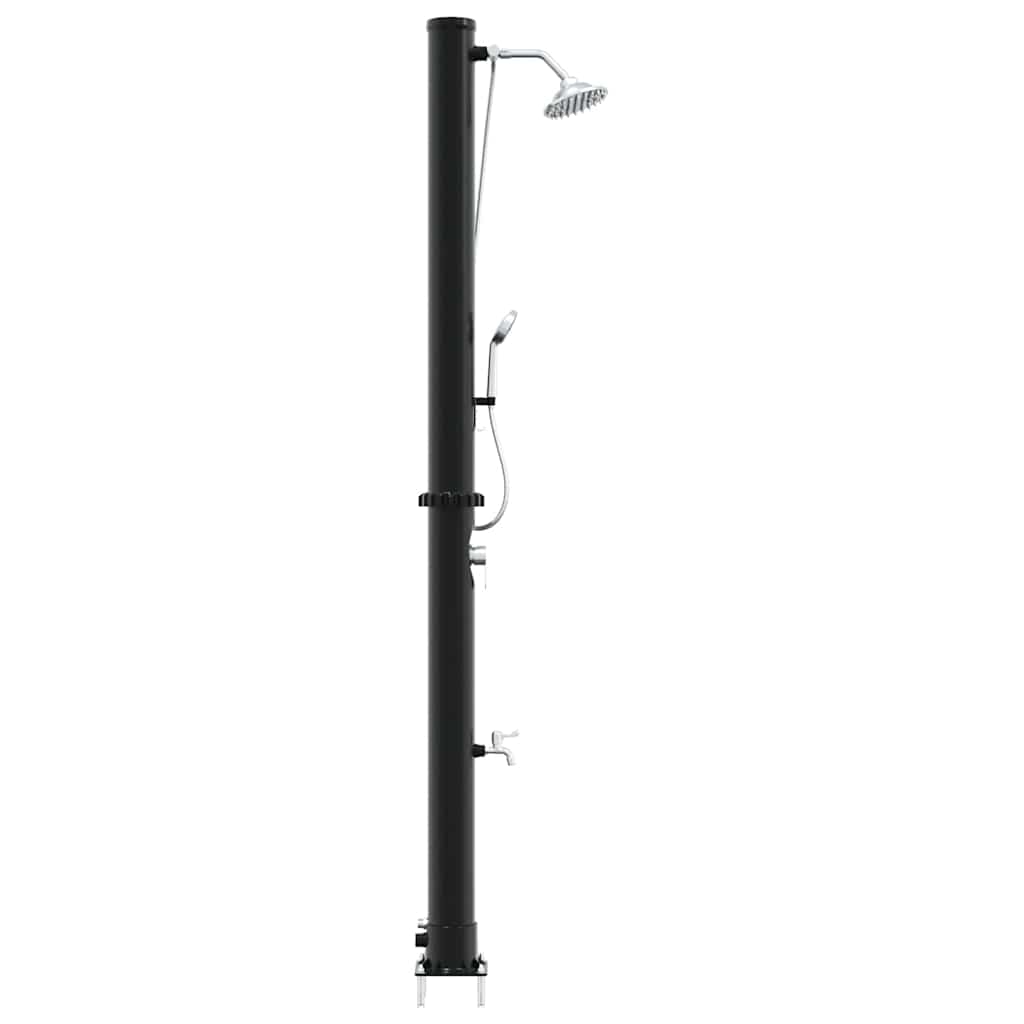 Duș Solar Extern Negru 217 cm PVC și Aluminiu