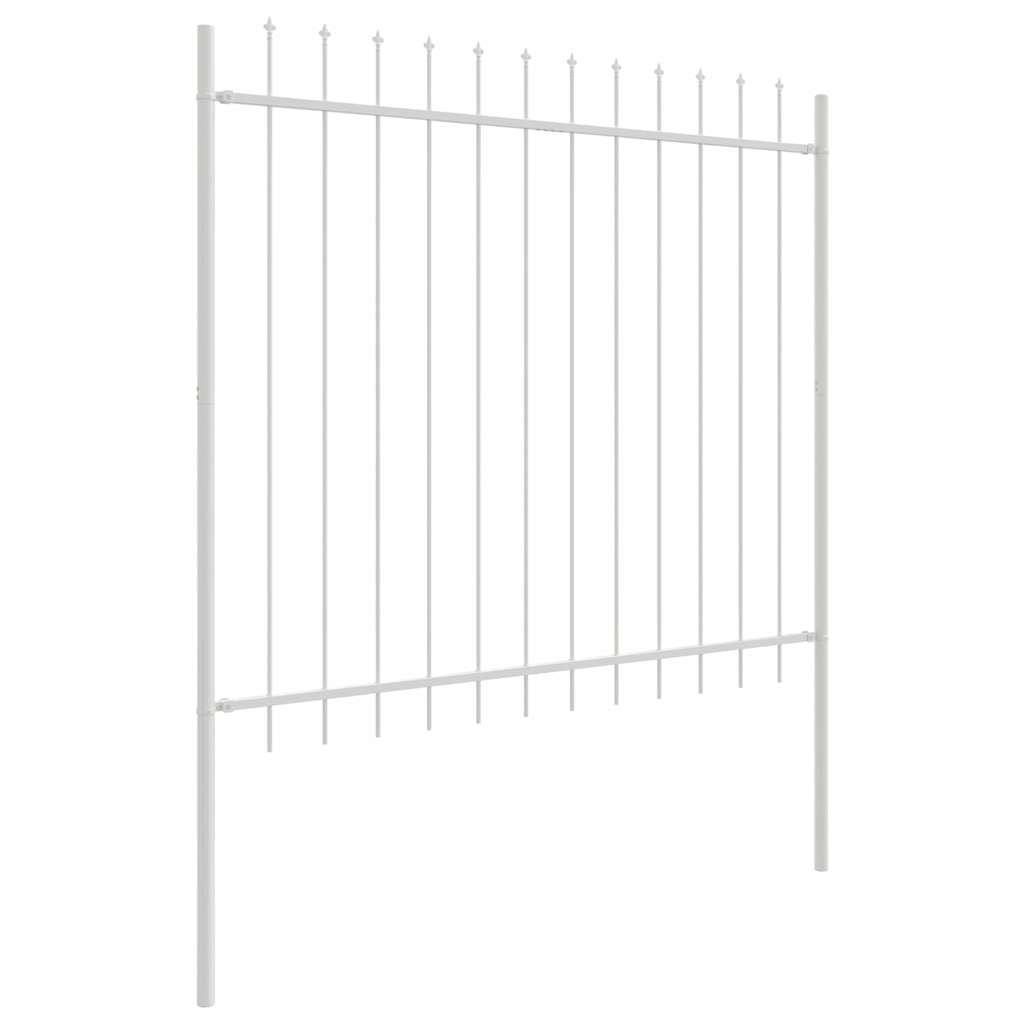 Gard de Grădină 3 pcs Alb 5,1 x 1,5 m Oțel acoperit cu pulbere