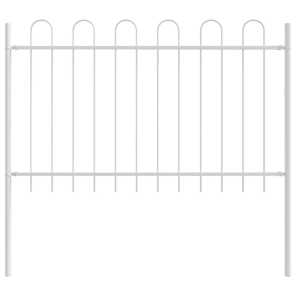 Gard de Grădină 7 pcs Alb 11,9 x 0,8 m Oțel acoperit cu pulbere