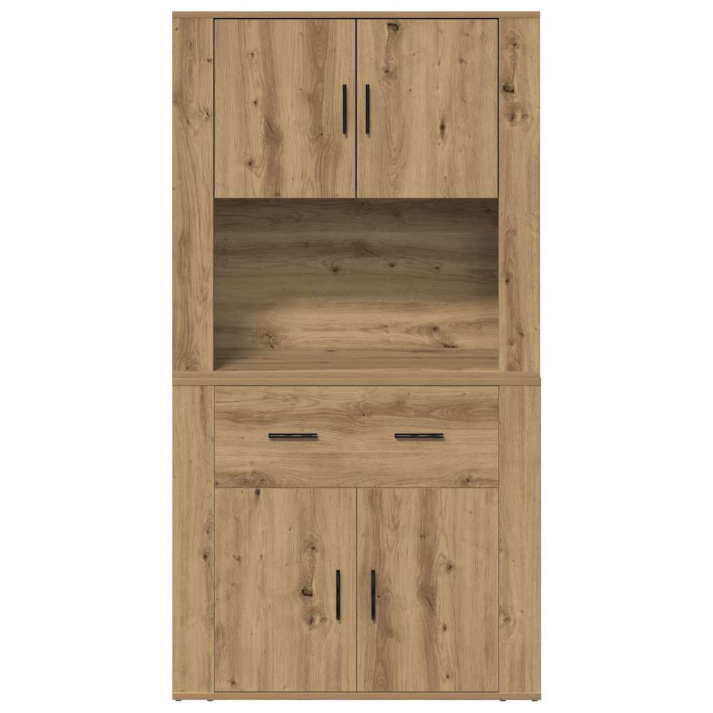 Highboard stejar artizanal 80 x 33 x 150 cm Lemn compozit