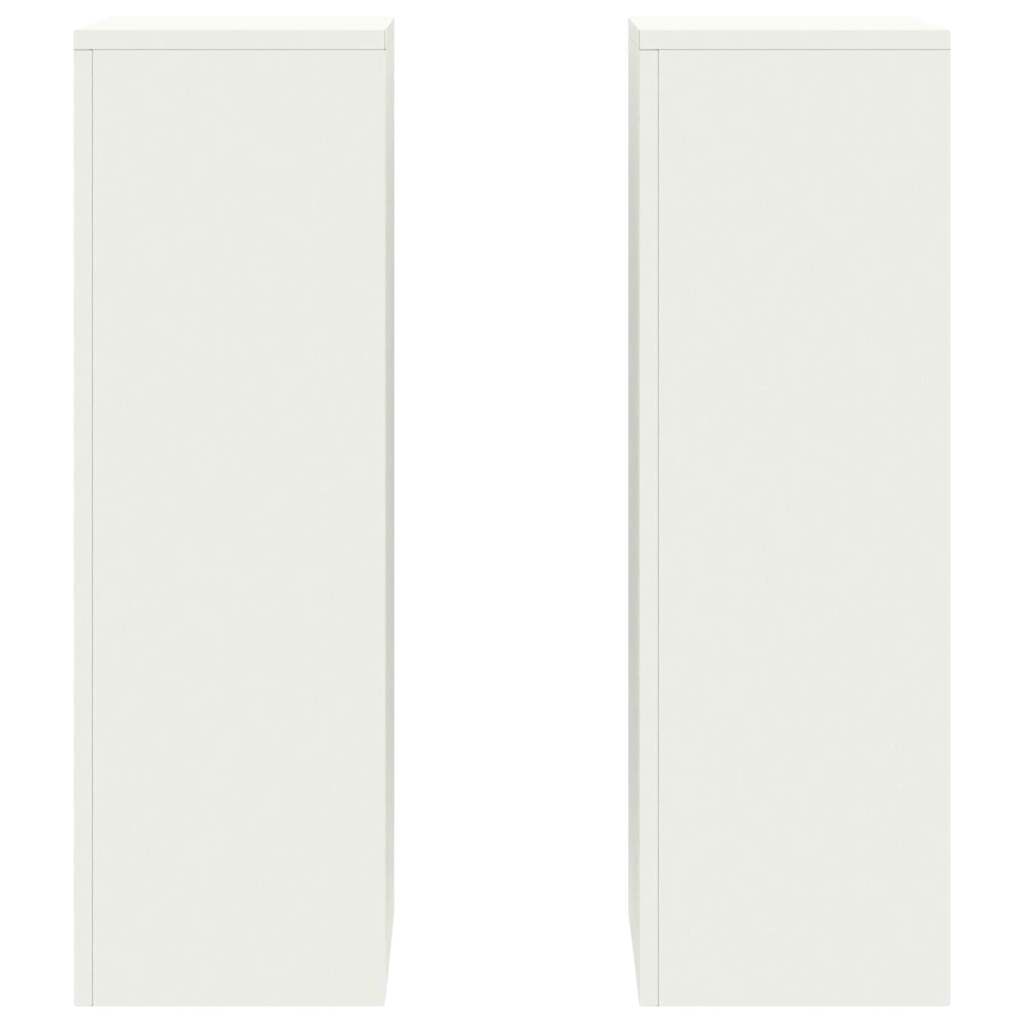 Suport pentru plante 2 pcs Alb 24 x 24 x 75 cm Oțel