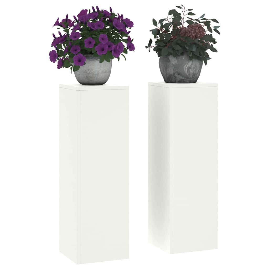 Suport pentru plante 2 pcs Alb 24 x 24 x 75 cm Oțel