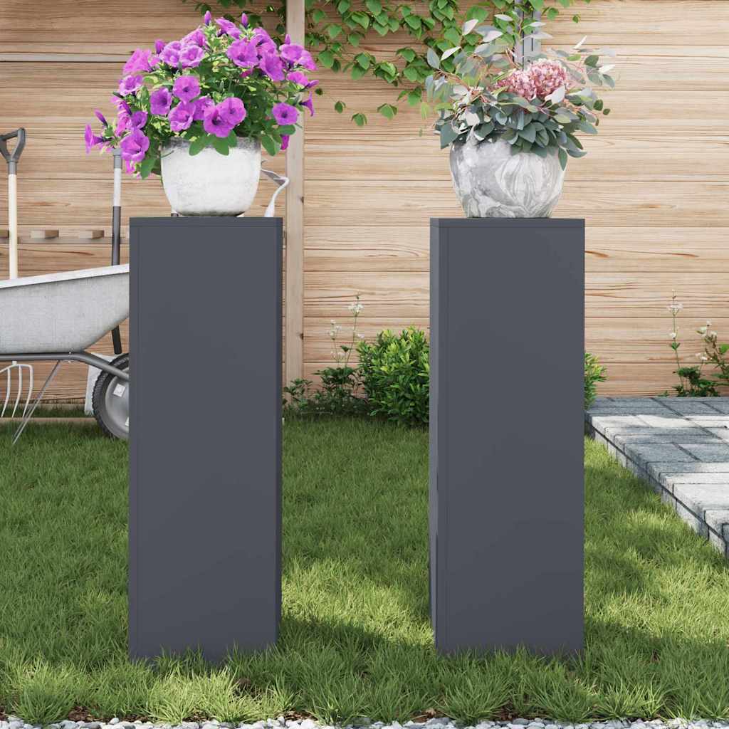 Suport pentru plante 2 pcs Antracit 24 x 24 x 75 cm Oțel