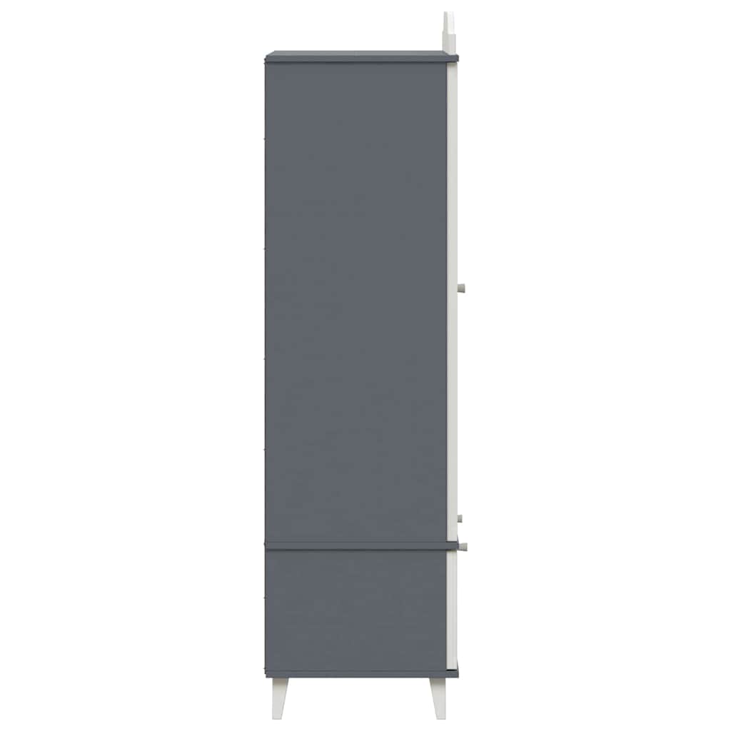 Dulap cu tablă de scris cu sertar Gri și alb Lemn compozit