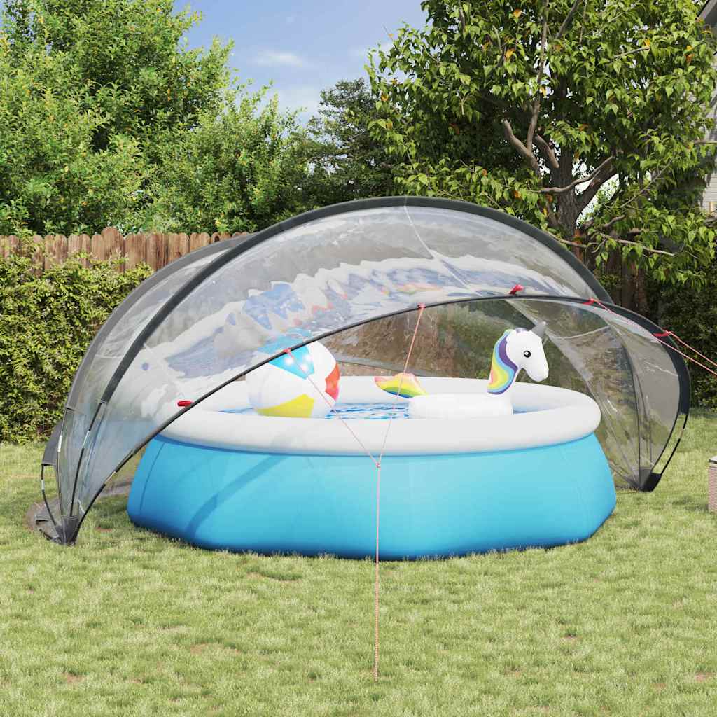 Dom pentru piscină Manual Transparent 430 x 430 x 210 cm PVC