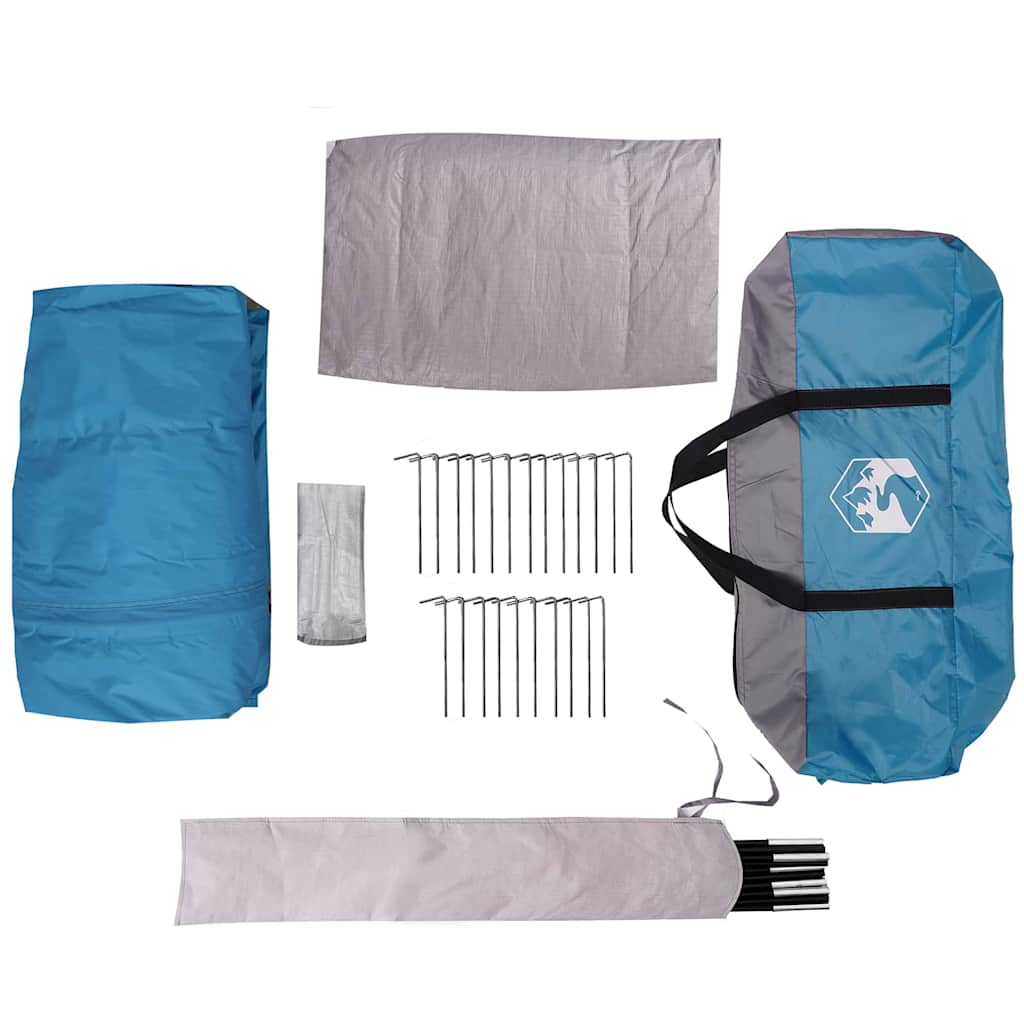 Cort cabană pentru 3 persoane cu acoperiș Albastru și Gri