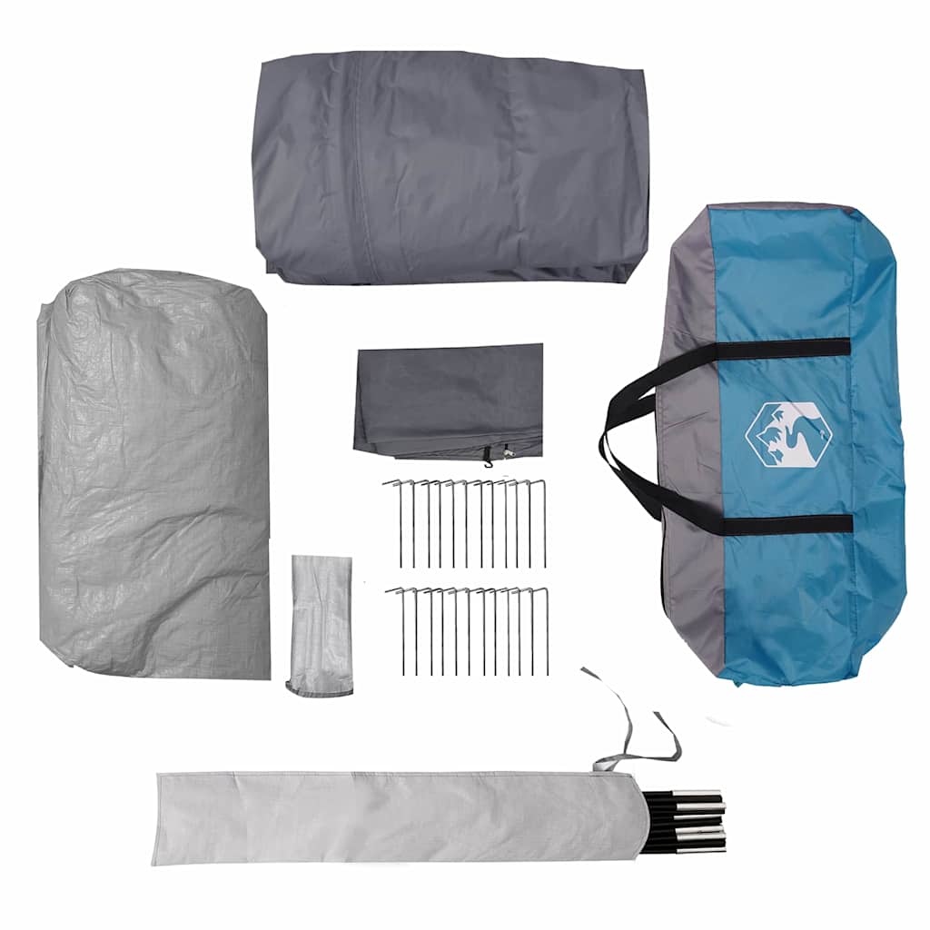 Cort Tunel pentru 5 Persoane Albastru și Gri 805 x 405 x 211 cm