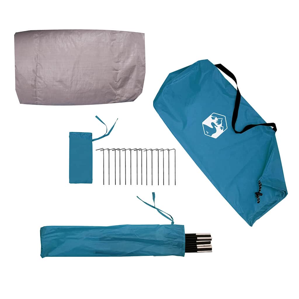 Cort tunel pentru 3 persoane Albastru și Gri 328 x 228 x 115 cm