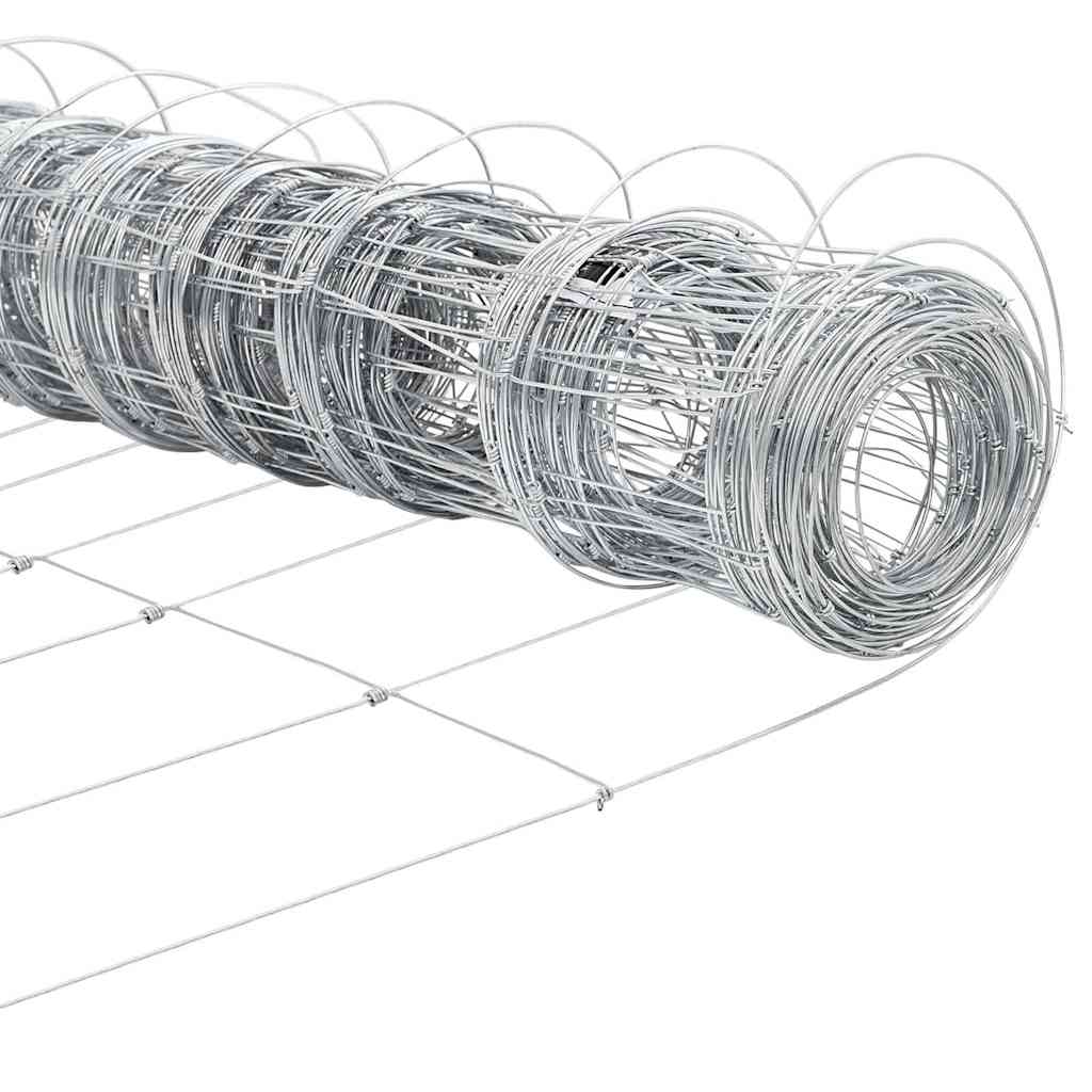 Gard pentru câmp Argintiu 50 x 1,2 m Oțel galvanizat