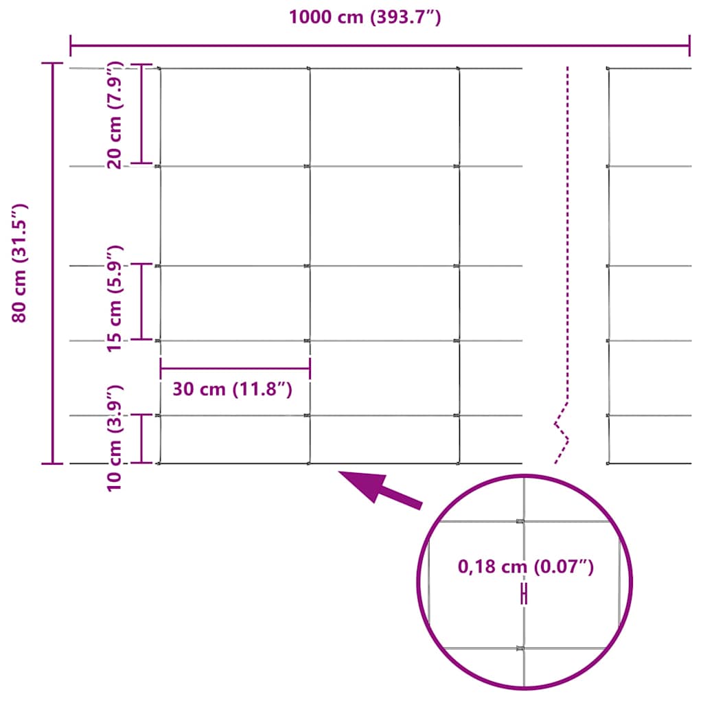 Gard pentru câmp Argintiu 100 x 0,8 m Oțel galvanizat