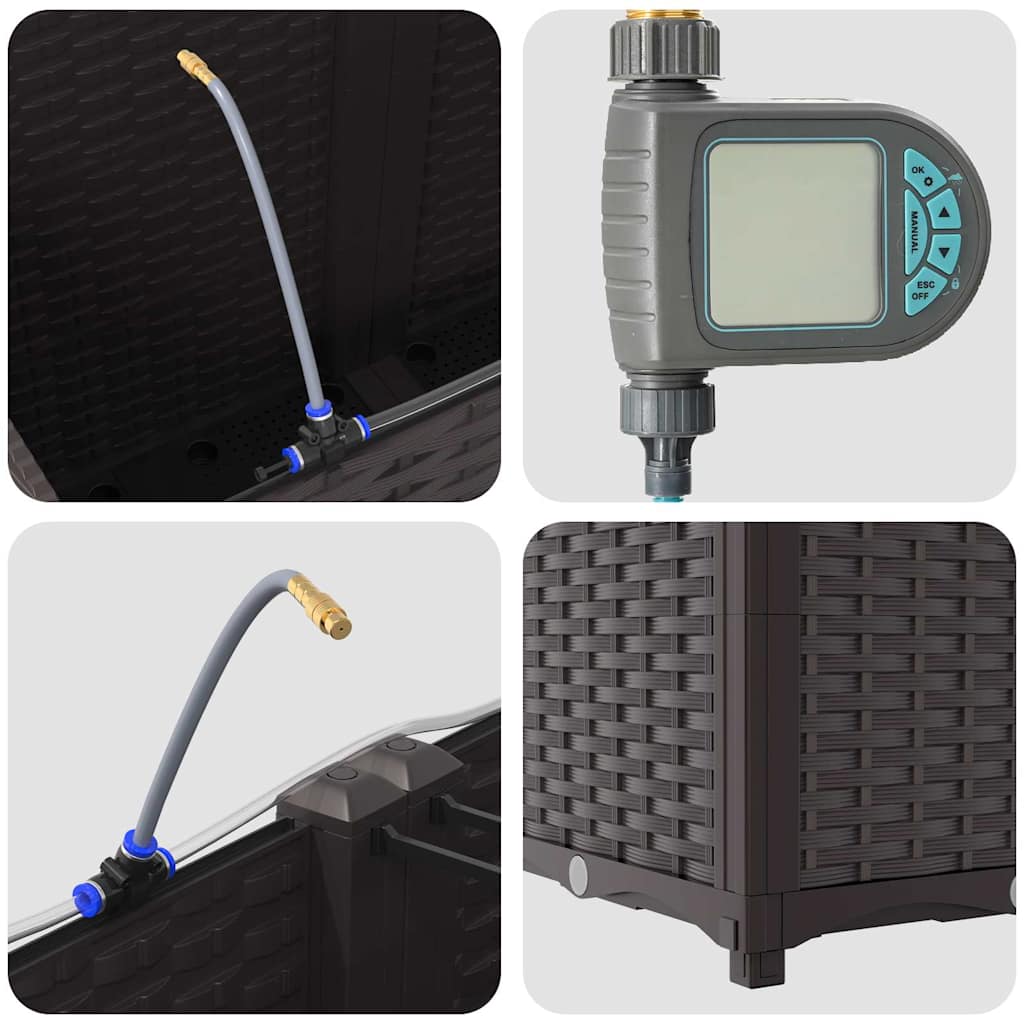 Vază pentru Grădină 4 pcs Maro Oțel