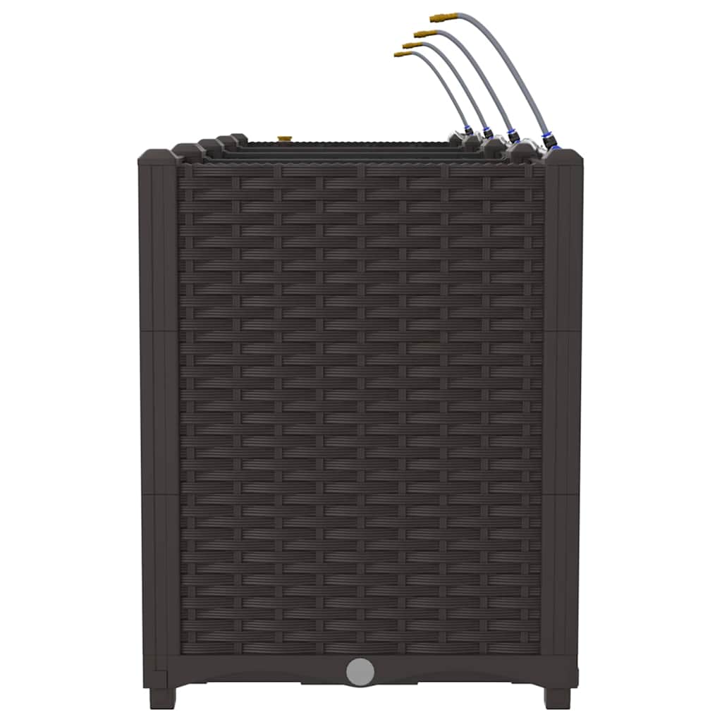 Vază pentru Grădină 4 pcs Maro Oțel