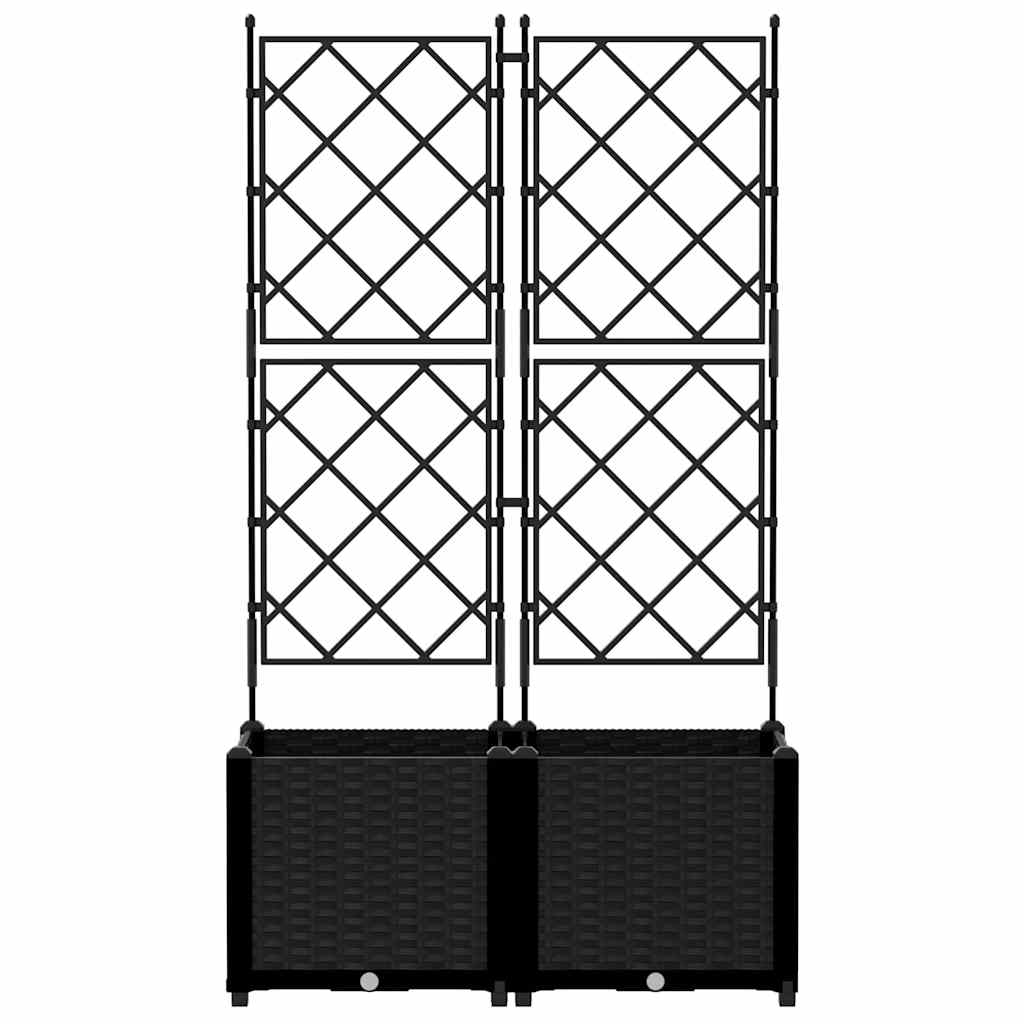 Vază pentru Grădină 2 pcs Negru 80 x 40 x 143 cm Oțel