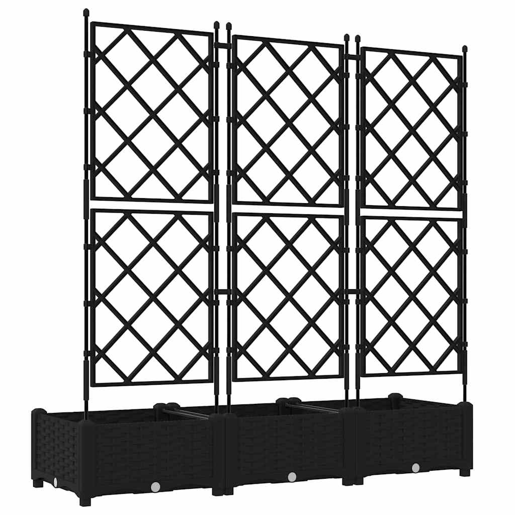Vază pentru Grădină 3 pcs Negru 120 x 40 x 125,5 cm Oțel