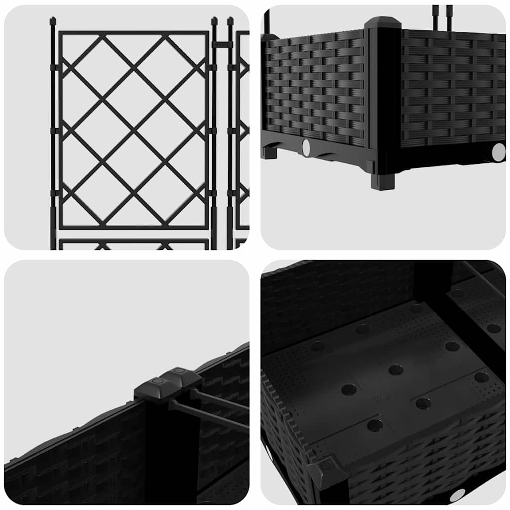 Vază pentru Grădină 5 pcs Negru 120 x 120 x 125,5 cm Oțel
