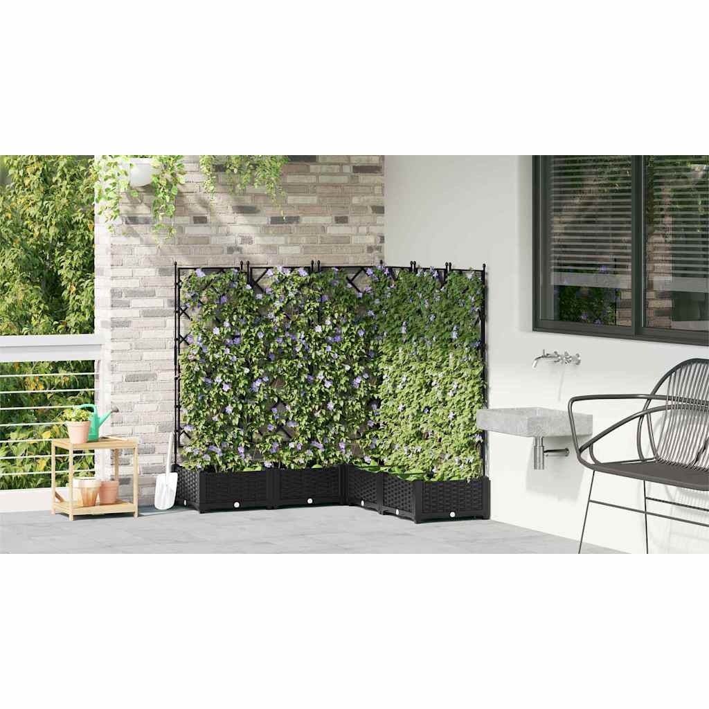 Vază pentru Grădină 5 pcs Negru 120 x 120 x 125,5 cm Oțel
