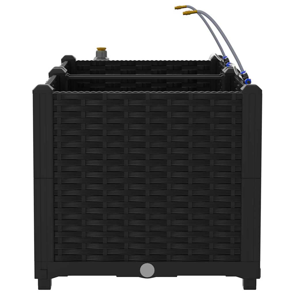 Vază pentru Grădină 2 pcs Negru Oțel