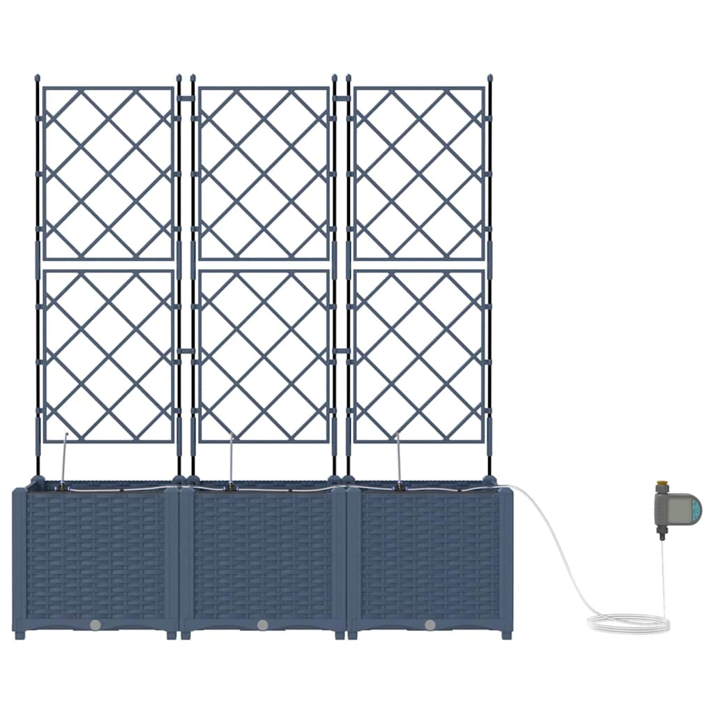 Vază pentru Grădină 3 pcs Gri 80 x 80 x 143 cm Oțel