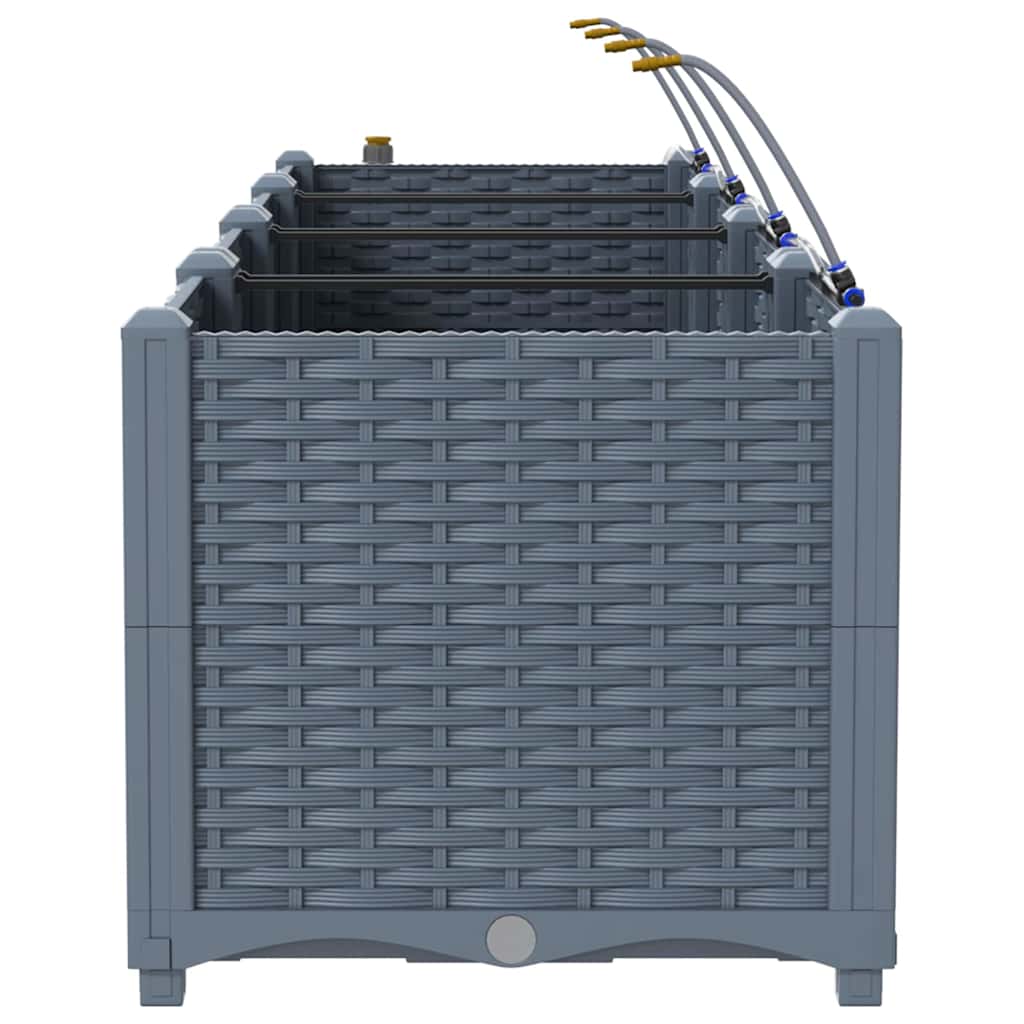 Vază pentru Grădină 4 pcs Gri Deschis Oțel