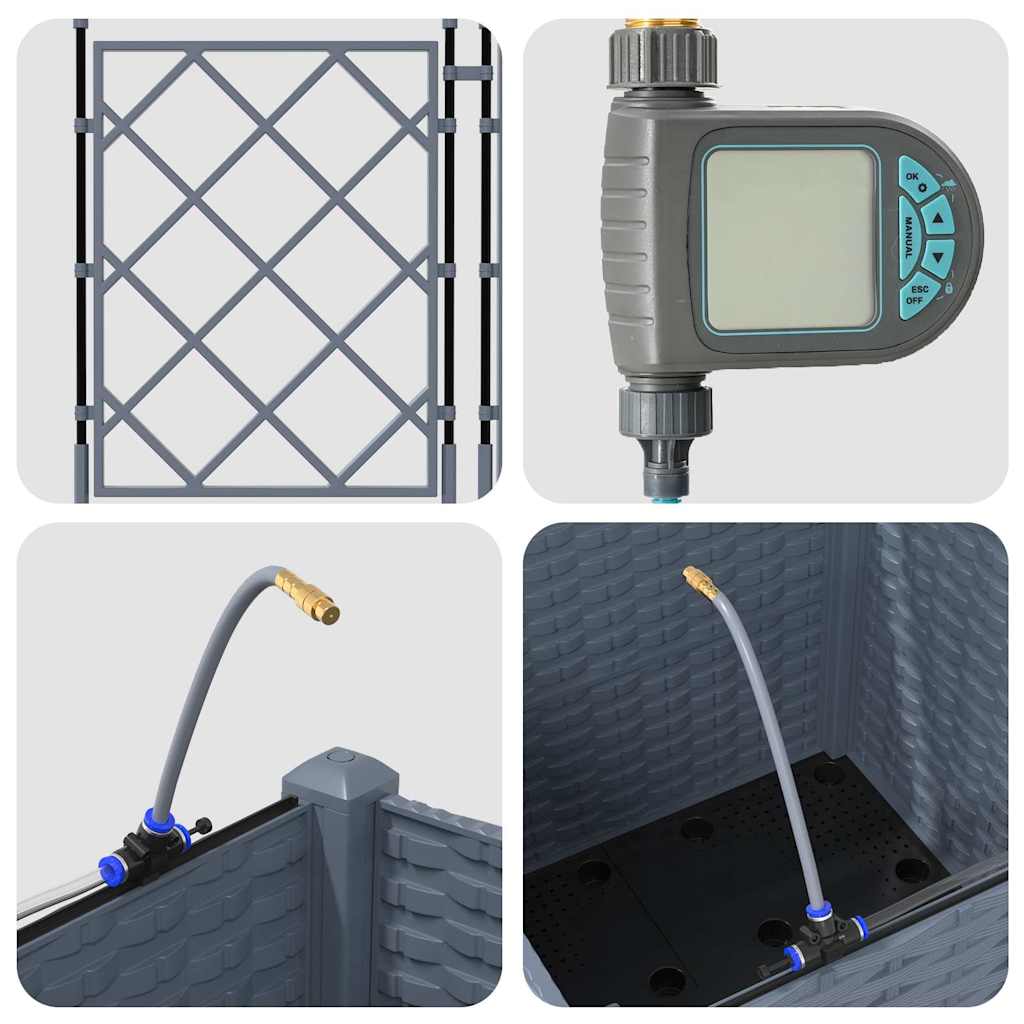 Vază pentru Grădină 2 pcs Gri Deschis Oțel