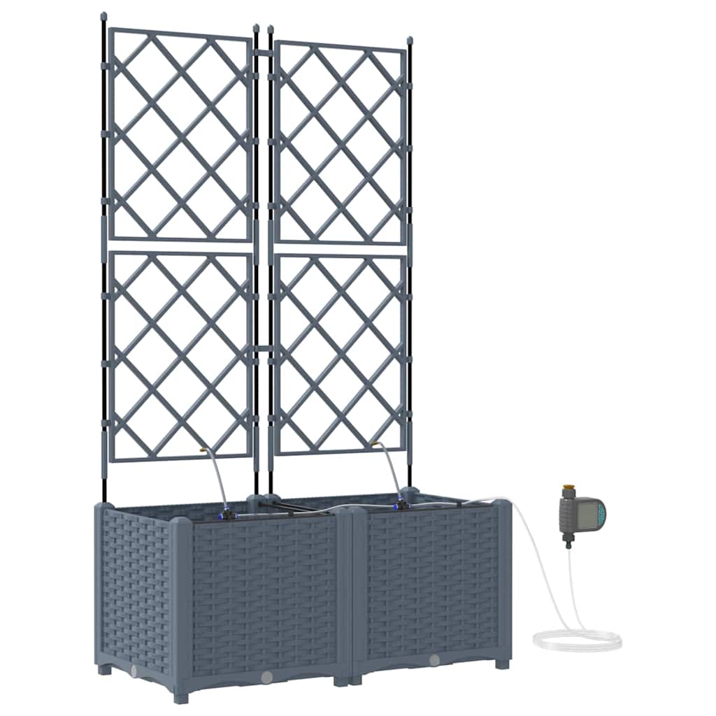 Vază pentru Grădină 2 pcs Gri Deschis Oțel