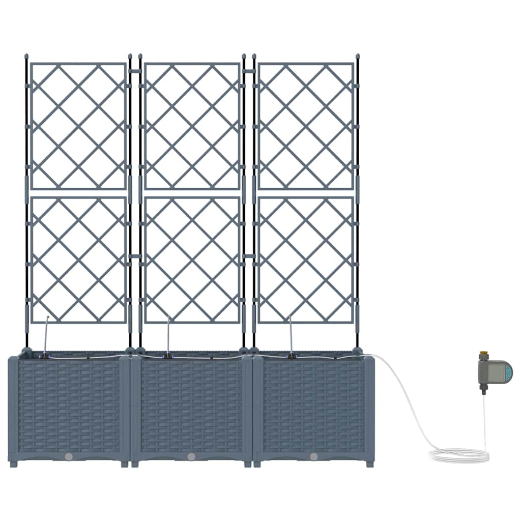 Vază pentru Grădină 3 pcs Gri Deschis Oțel