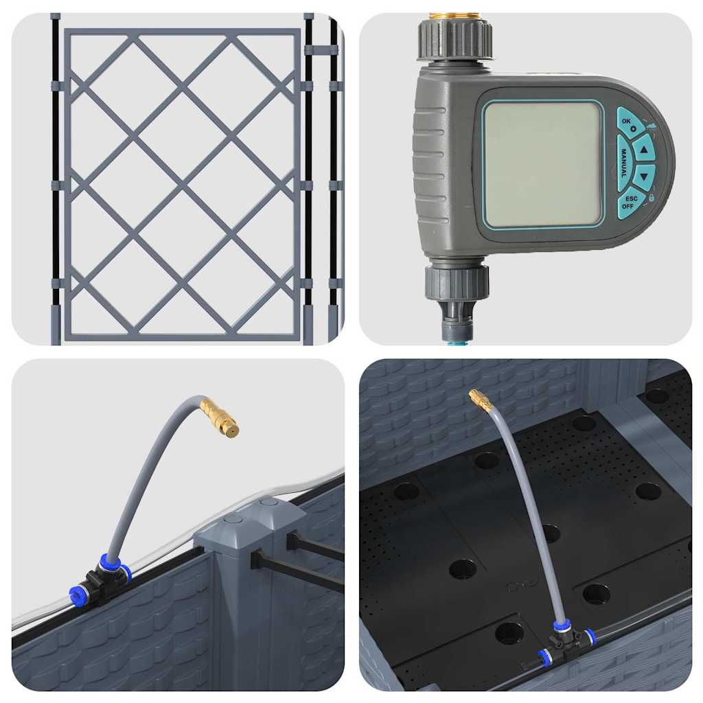 Vază pentru Grădină 5 pcs Gri Deschis Oțel