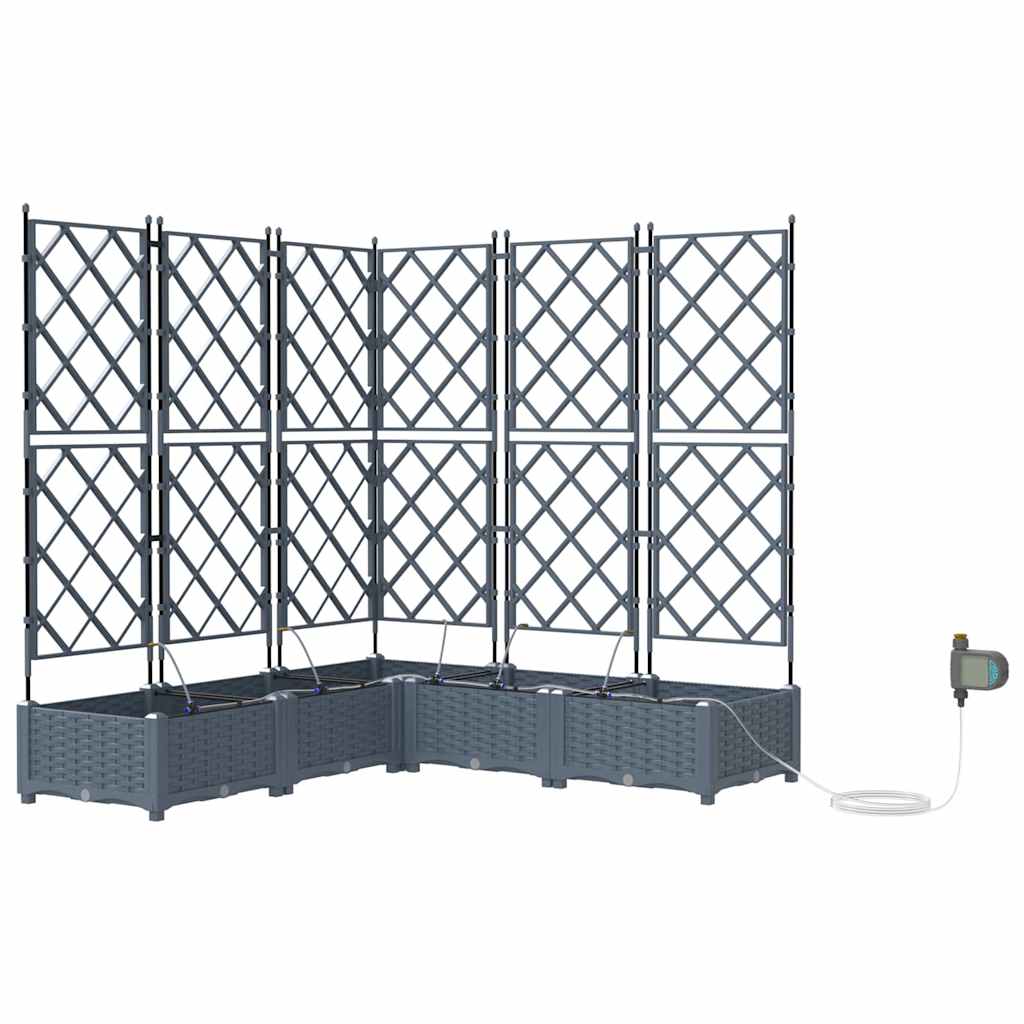 Vază pentru Grădină 5 pcs Gri Deschis Oțel