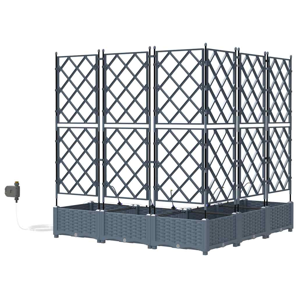 Vază pentru Grădină 5 pcs Gri Deschis Oțel