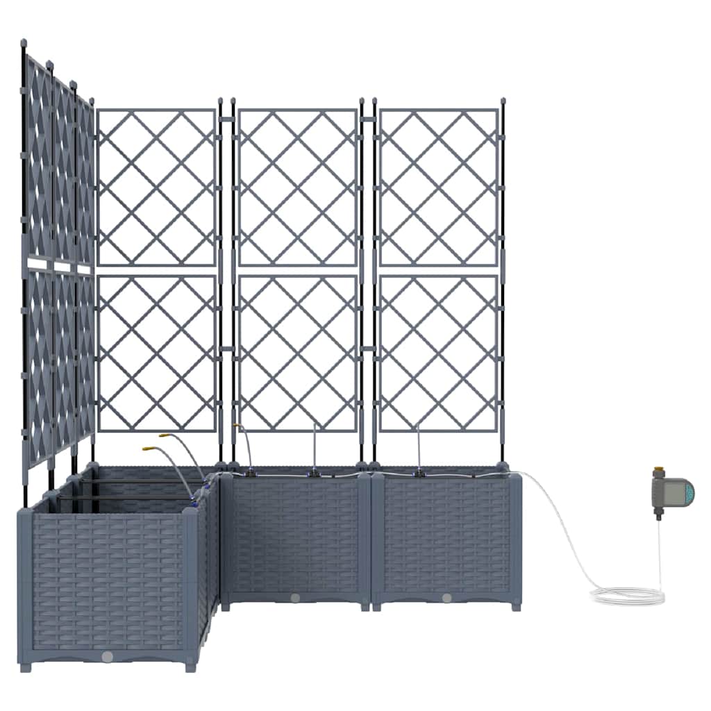 Vază pentru Grădină 5 pcs Gri Deschis Oțel