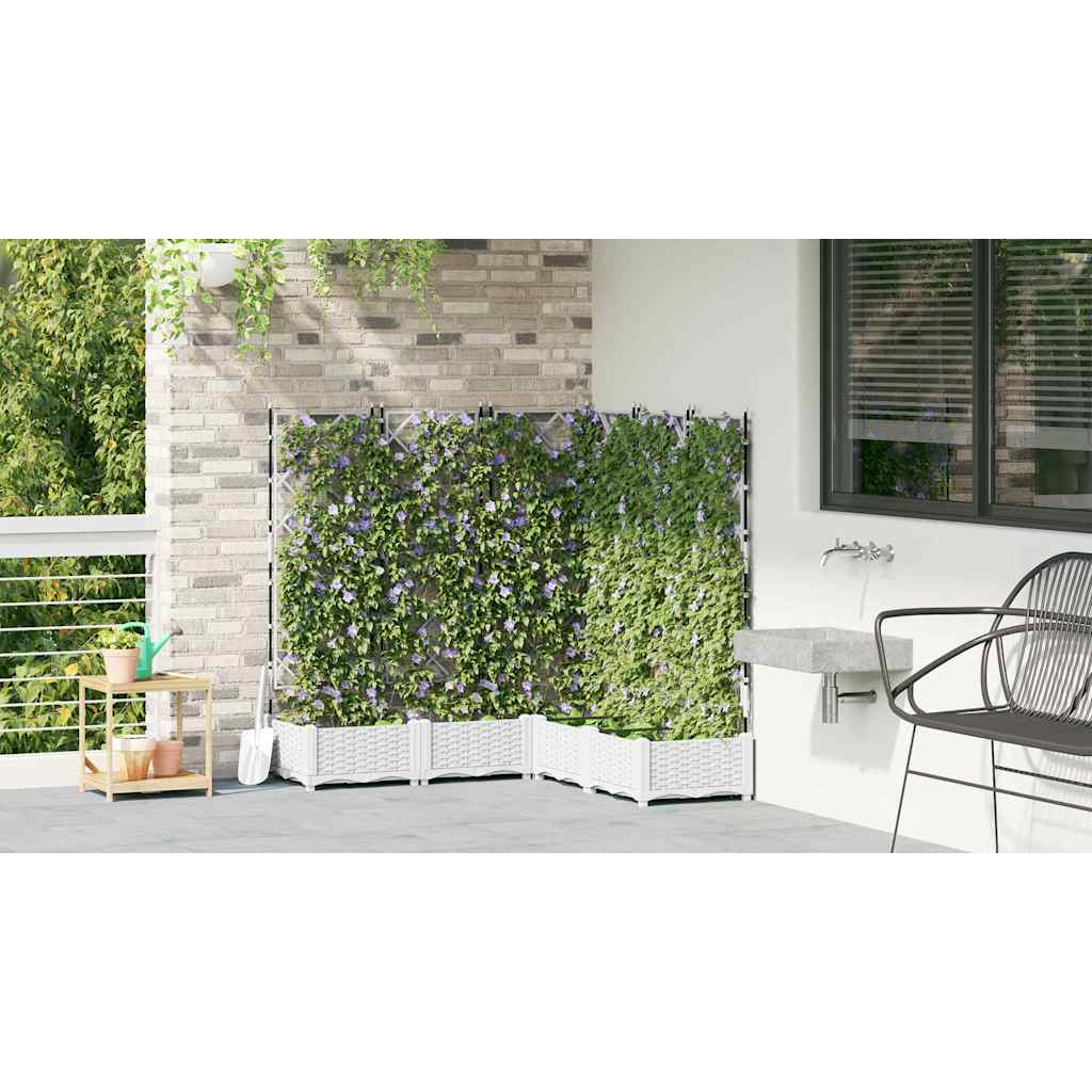 Vază pentru Grădină 5 pcs Alb 120 x 120 x 125,5 cm Oțel