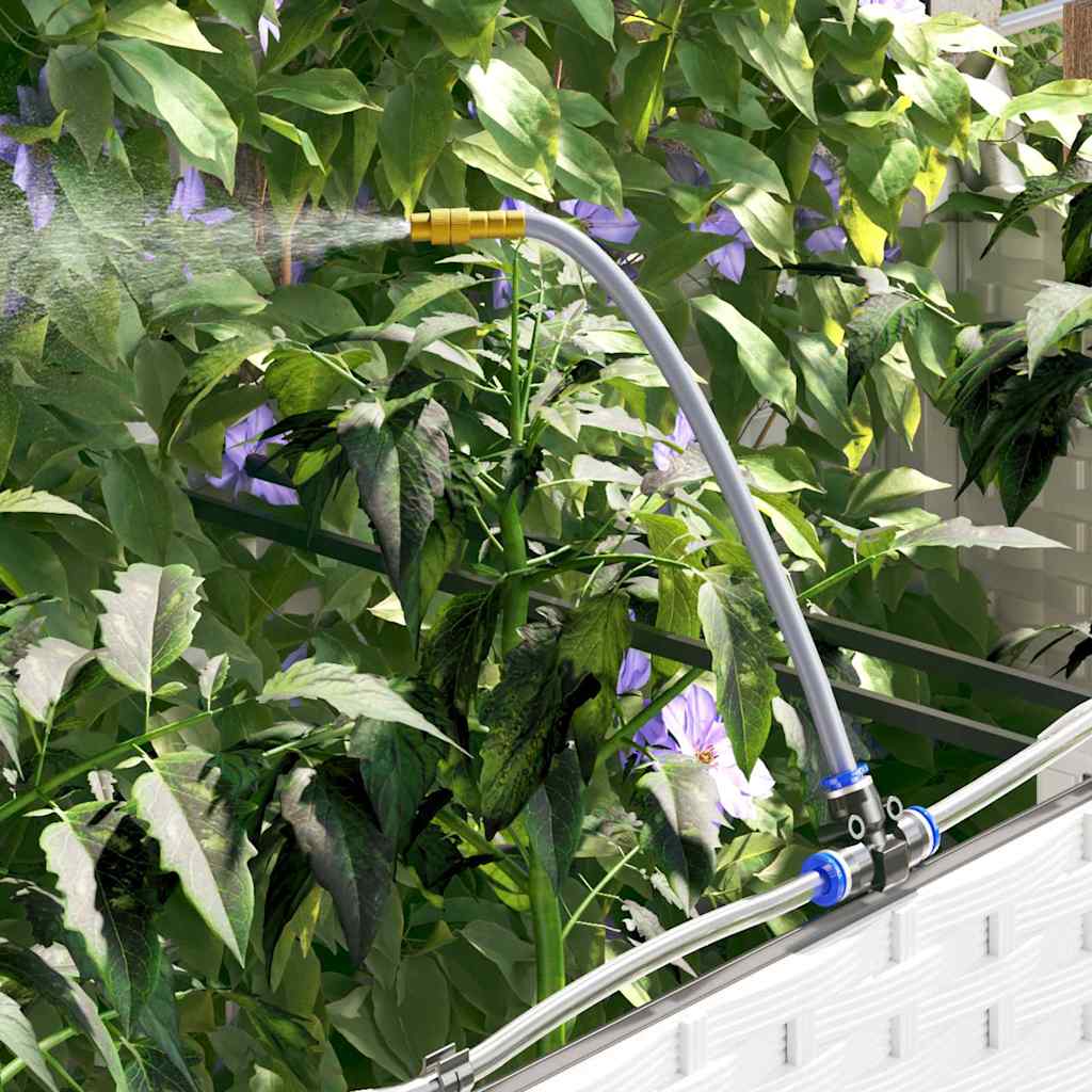 Vază pentru Grădină 2 pcs Alb Oțel