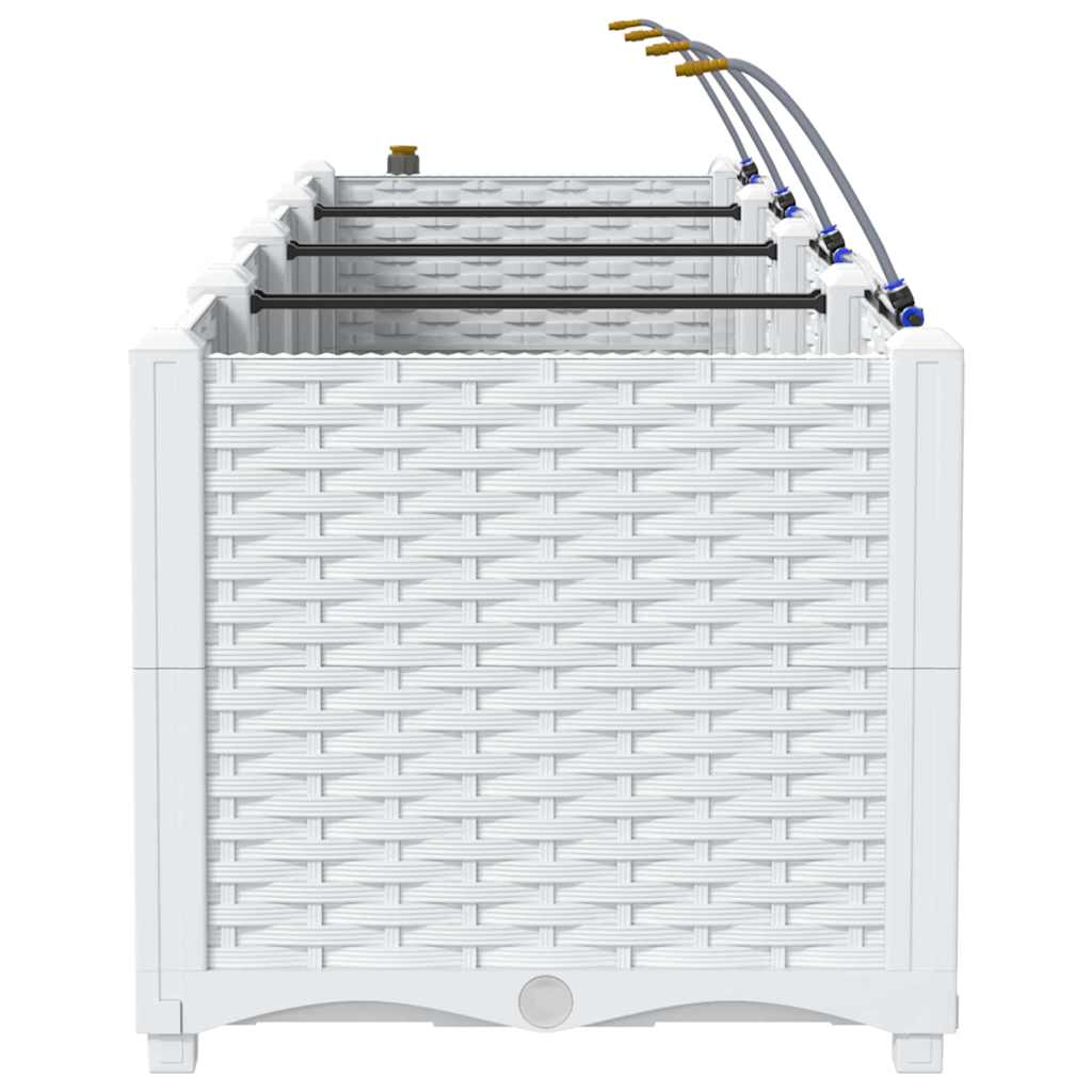 Vază pentru Grădină 3 pcs Alb Plastic