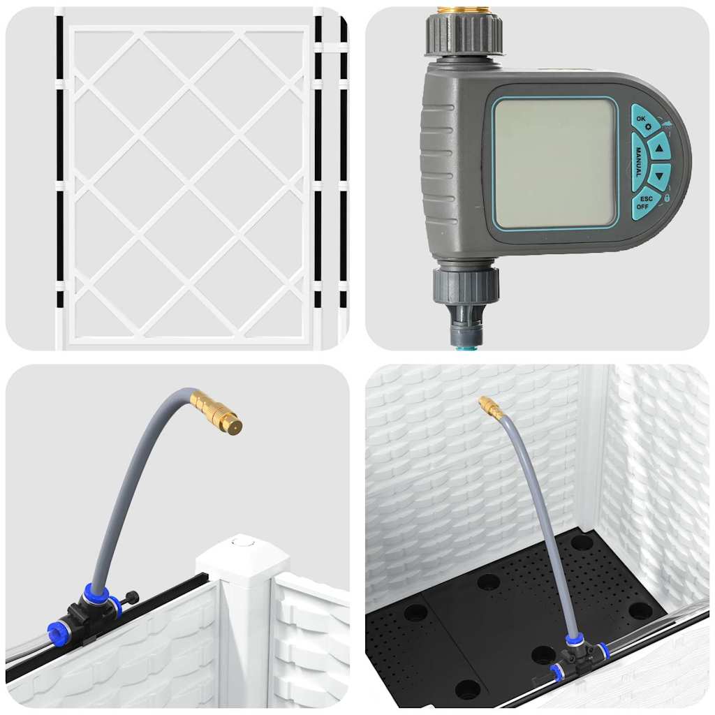 Vază pentru Grădină Alb 40 x 40 x 142 cm Oțel