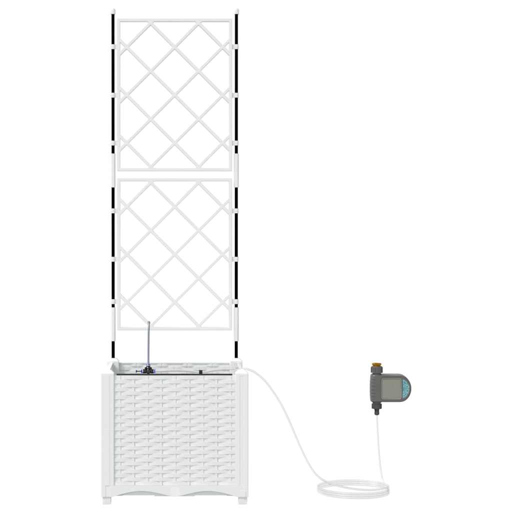 Vază pentru Grădină Alb 40 x 40 x 142 cm Oțel