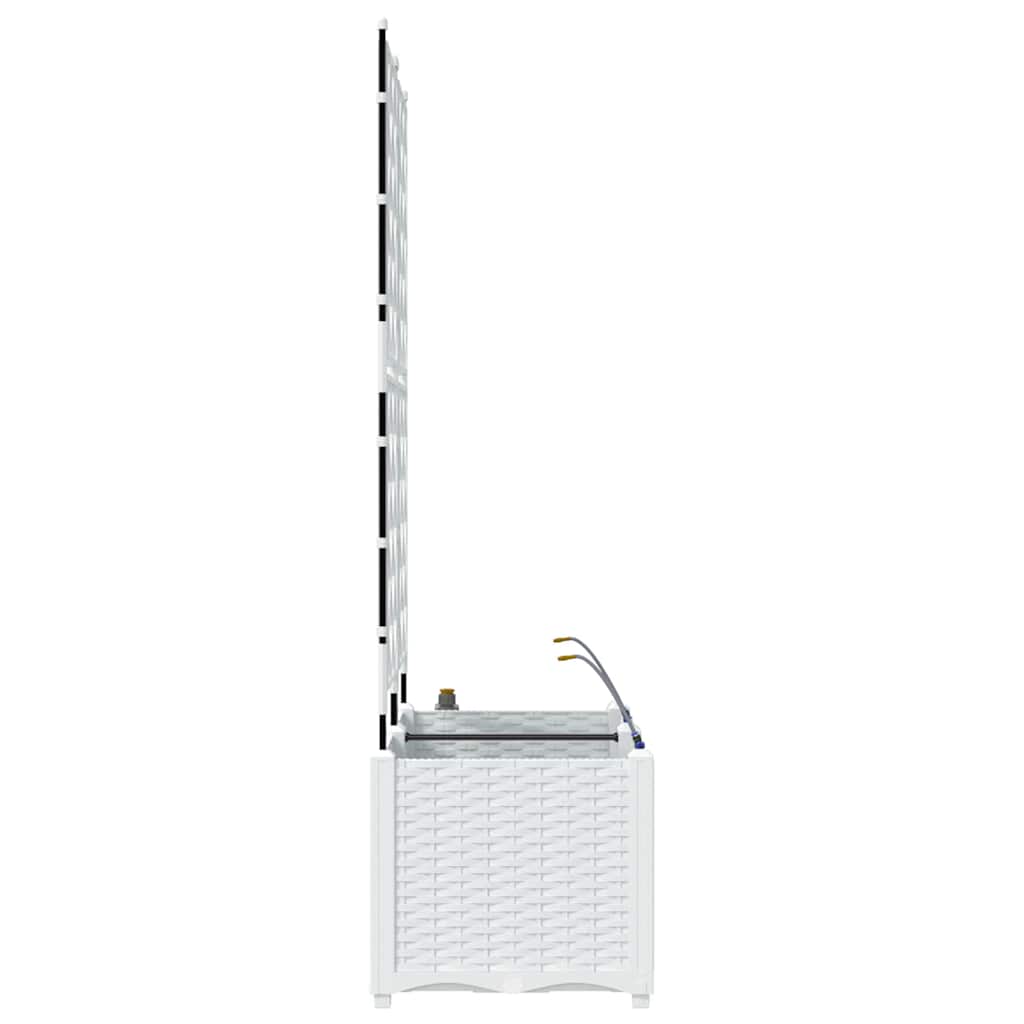 Vază pentru Grădină 2 pcs Alb Oțel