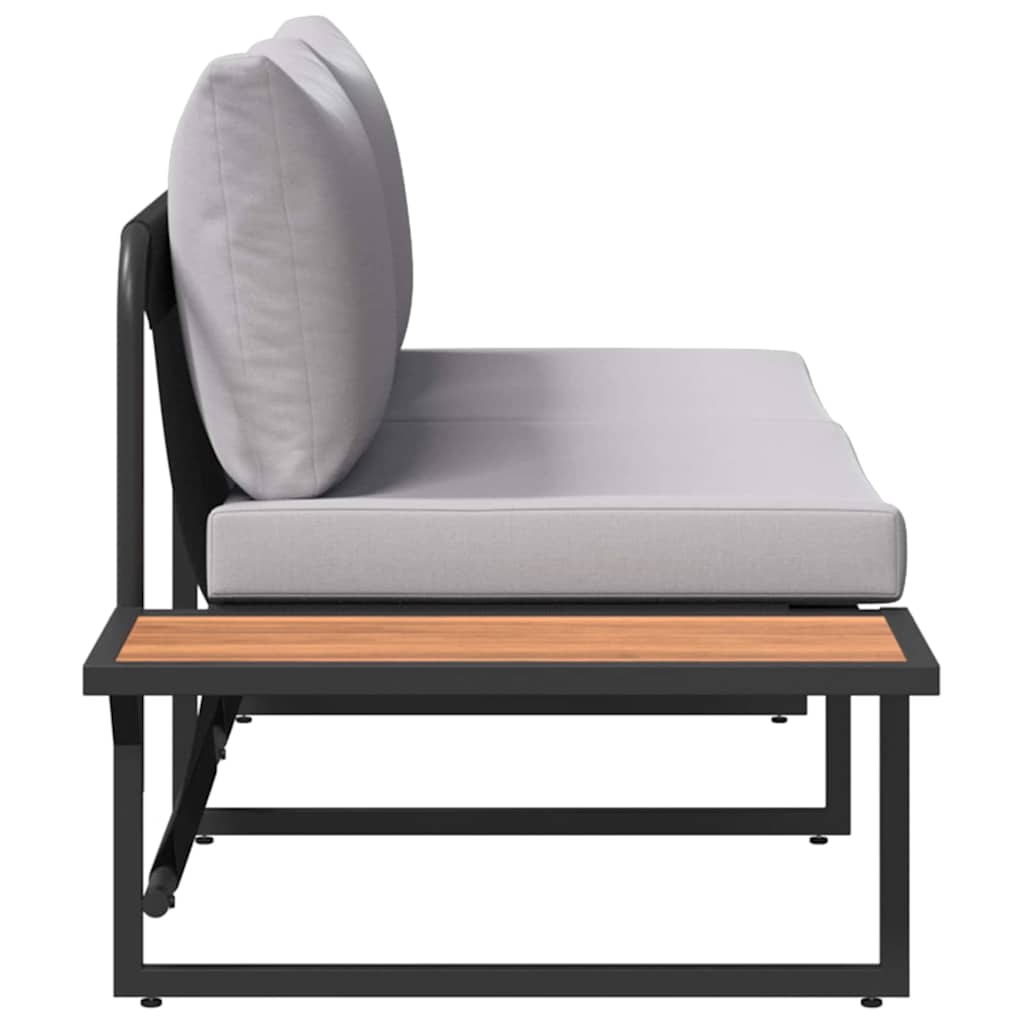 Canapea de grădină Gri deschis 200,5 x 70 x 85,5 cm Oțel