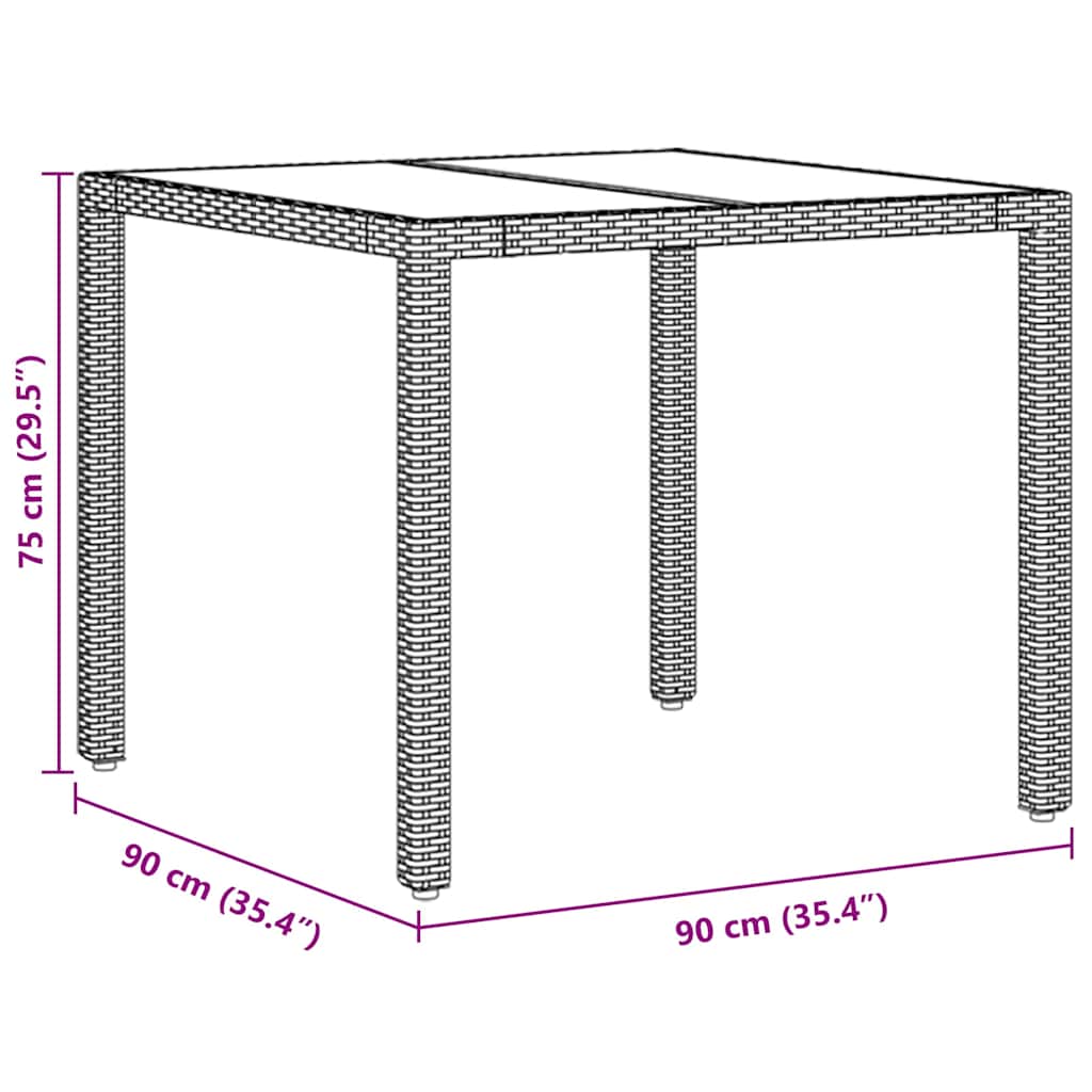 Set de masă pentru grădină 5 pcs Bej poliratan