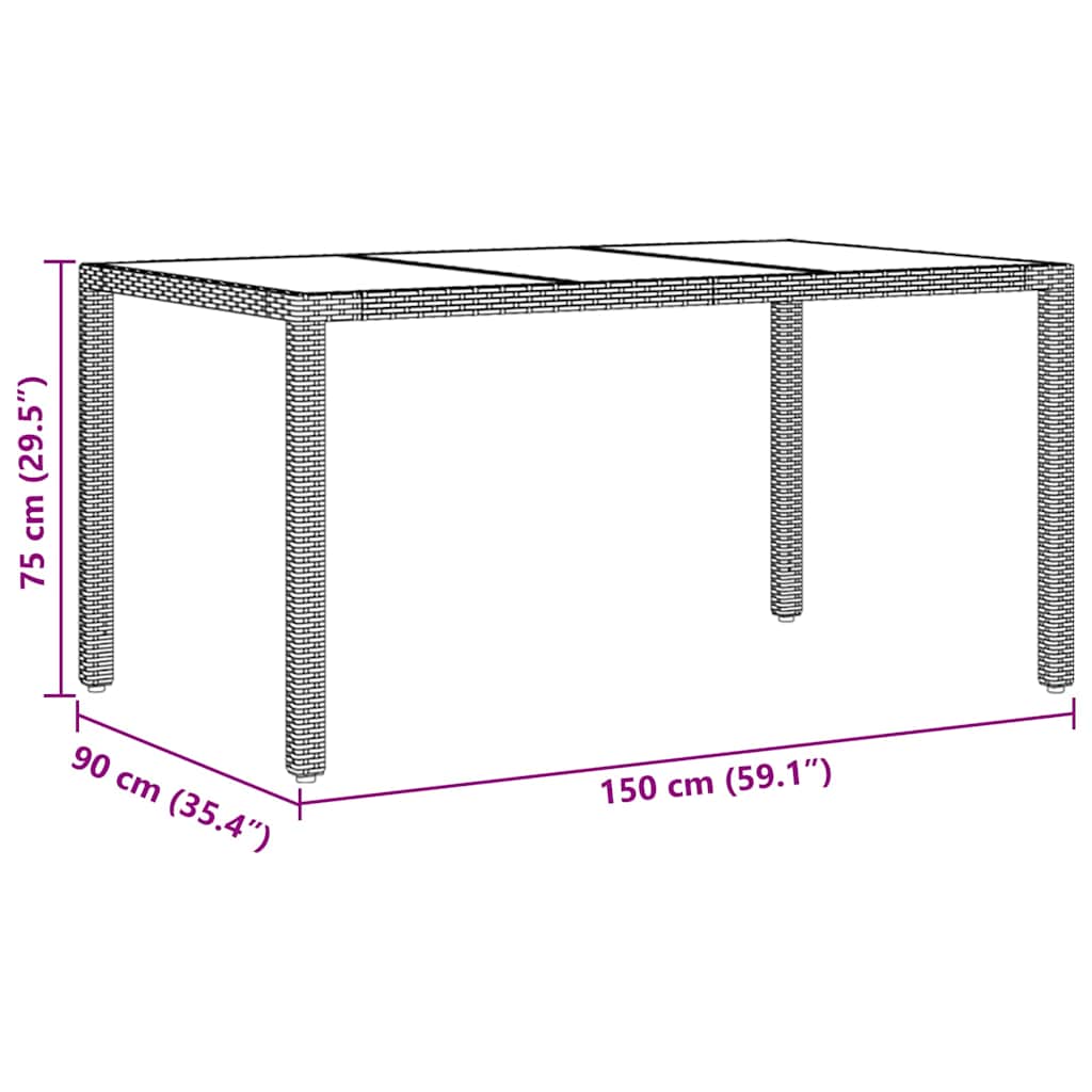 Set de masă pentru grădină 7 pcs Bej poliratan