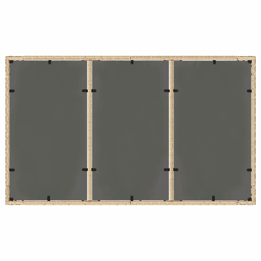 Set de masă pentru grădină 7 pcs Bej poliratan