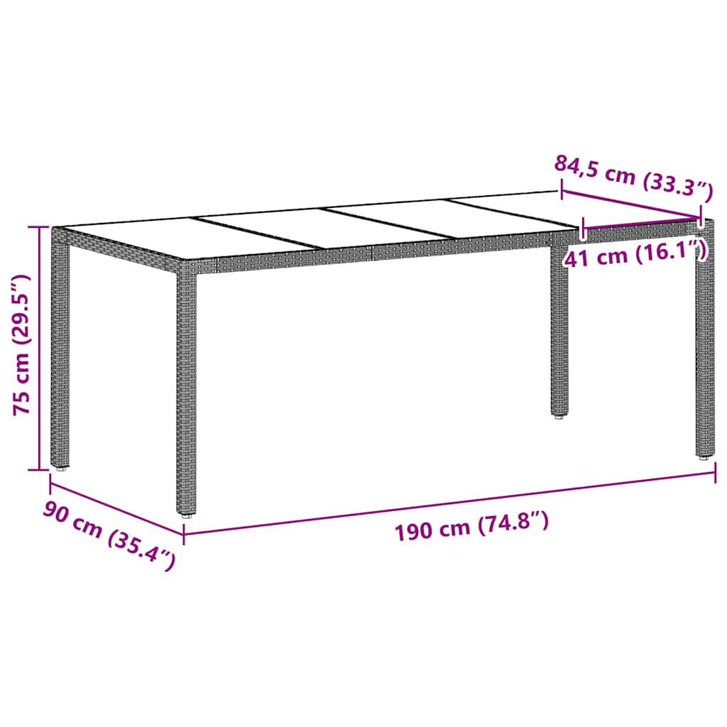 Set de masă pentru grădină 7 pcs Gri deschis poliratan